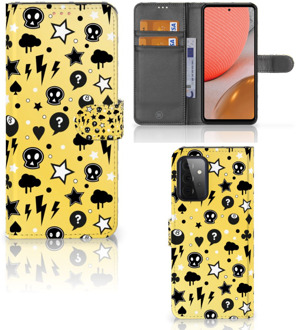 B2Ctelecom Wallet Book Case met Pasjeshouder Samsung Galaxy A72 Hoesje Punk Yellow