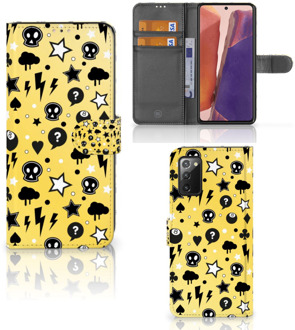 B2Ctelecom Wallet Book Case met Pasjeshouder Samsung Galaxy Note 20 Hoesje Punk Yellow