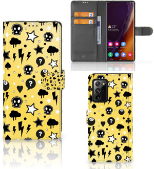 B2Ctelecom Wallet Book Case met Pasjeshouder Samsung Galaxy Note20 Ultra Hoesje Punk Yellow