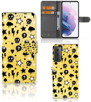 B2Ctelecom Wallet Book Case met Pasjeshouder Samsung Galaxy S21 Plus Hoesje Punk Yellow