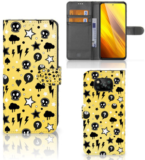 B2Ctelecom Wallet Book Case met Pasjeshouder Xiaomi Poco X3 Hoesje Punk Yellow