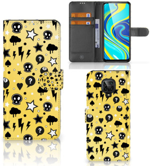 B2Ctelecom Wallet Book Case met Pasjeshouder Xiaomi Redmi Note 9 Pro | Note 9S Hoesje Punk Yellow