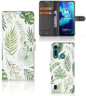 B2Ctelecom Wallet Book Case Motorola G8 Power Lite Smartphone Hoesje Leaves