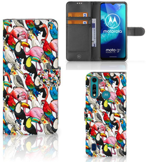 B2Ctelecom Wallet Book Case Motorola G8 Power Lite Telefoon Hoesje Birds