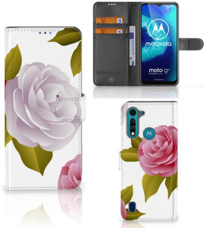 B2Ctelecom Wallet Book Case Motorola G8 Power Lite Telefoon Hoesje Cadeau voor haar Roses