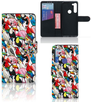 B2Ctelecom Wallet Book Case Motorola G8 Power Telefoon Hoesje Birds