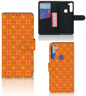 B2Ctelecom Wallet Book Case Motorola G8 Power Telefoonhoesje Batik Orange