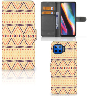 B2Ctelecom Wallet Book Case Motorola Moto G 5G Plus GSM Hoesje Aztec Yellow