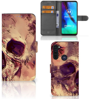 B2Ctelecom Wallet Book Case Motorola Moto G Pro Smartphone Hoesje Skullhead