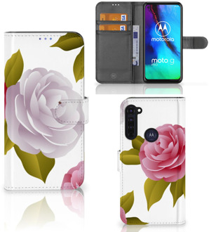 B2Ctelecom Wallet Book Case Motorola Moto G Pro Telefoon Hoesje Cadeau voor haar Roses