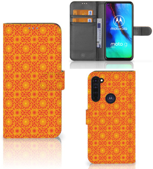 B2Ctelecom Wallet Book Case Motorola Moto G Pro Telefoonhoesje Batik Orange