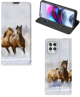 B2Ctelecom Wallet Book Case Motorola Moto G100 Smart Cover Hoesje Paarden