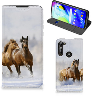 B2Ctelecom Wallet Book Case Motorola Moto G8 Power Smart Cover Hoesje Paarden