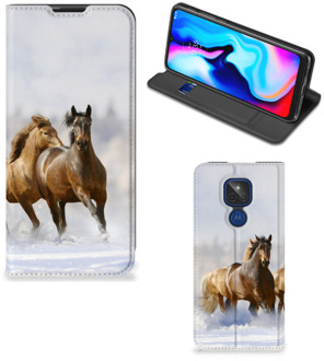 B2Ctelecom Wallet Book Case Motorola Moto G9 Play Smart Cover Hoesje Paarden