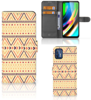 B2Ctelecom Wallet Book Case Motorola Moto G9 Plus GSM Hoesje Aztec Yellow