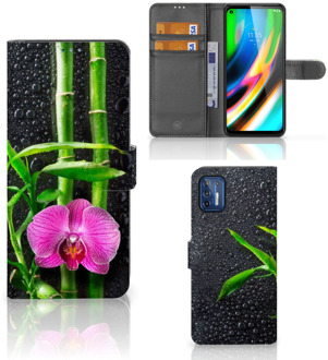 B2Ctelecom Wallet Book Case Motorola Moto G9 Plus Hoesje Orchidee