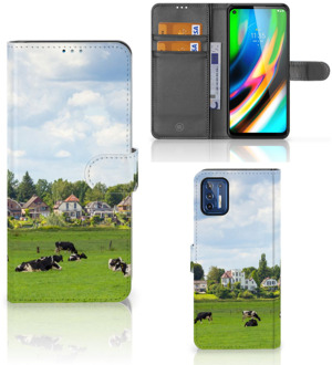 B2Ctelecom Wallet Book Case Motorola Moto G9 Plus Smartphone Hoesje Hollandse Koeien