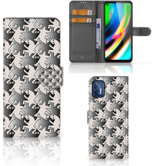 B2Ctelecom Wallet Book Case Motorola Moto G9 Plus Smartphone Hoesje Salamander Grey