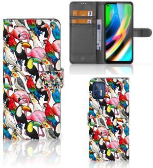 B2Ctelecom Wallet Book Case Motorola Moto G9 Plus Telefoon Hoesje Birds