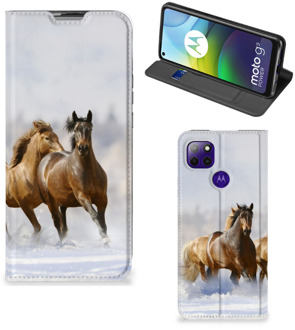 B2Ctelecom Wallet Book Case Motorola Moto G9 Power Smart Cover Hoesje Paarden