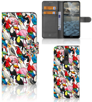 B2Ctelecom Wallet Book Case Nokia 2.4 Telefoon Hoesje Birds