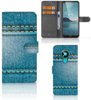 B2Ctelecom Wallet Book Case Nokia 3.4 Telefoon Hoesje Jeans