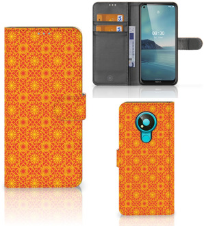 B2Ctelecom Wallet Book Case Nokia 3.4 Telefoonhoesje Batik Orange