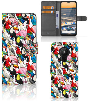 B2Ctelecom Wallet Book Case Nokia 5.3 Telefoon Hoesje Birds