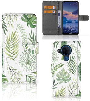 B2Ctelecom Wallet Book Case Nokia 5.4 Smartphone Hoesje Leaves