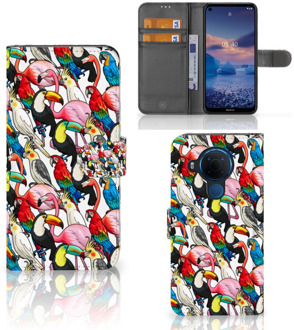 B2Ctelecom Wallet Book Case Nokia 5.4 Telefoon Hoesje Birds