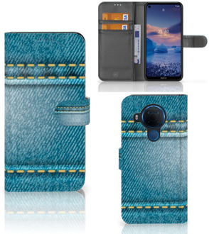 B2Ctelecom Wallet Book Case Nokia 5.4 Telefoon Hoesje Jeans