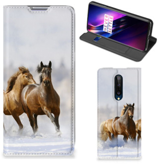 B2Ctelecom Wallet Book Case OnePlus 8 Smart Cover Hoesje Paarden