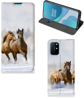 B2Ctelecom Wallet Book Case OnePlus 8T Smart Cover Hoesje Paarden