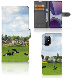 B2Ctelecom Wallet Book Case OnePlus 8T Smartphone Hoesje Hollandse Koeien