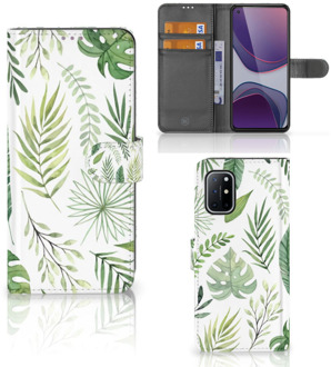 B2Ctelecom Wallet Book Case OnePlus 8T Smartphone Hoesje Leaves