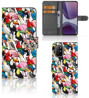 B2Ctelecom Wallet Book Case OnePlus 8T Telefoon Hoesje Birds