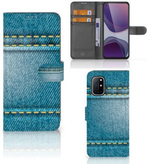 B2Ctelecom Wallet Book Case OnePlus 8T Telefoon Hoesje Jeans