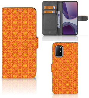 B2Ctelecom Wallet Book Case OnePlus 8T Telefoonhoesje Batik Orange