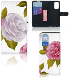 B2Ctelecom Wallet Book Case OnePlus 9 Pro Telefoon Hoesje Cadeau voor haar Roses