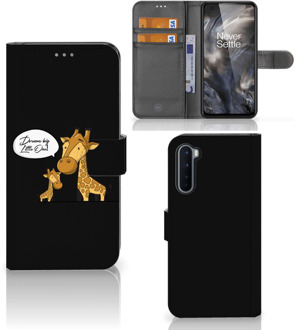 B2Ctelecom Wallet Book Case OnePlus Nord GSM Hoesje Giraffe