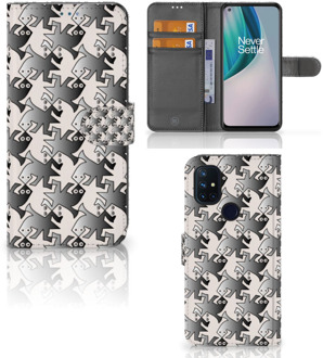 B2Ctelecom Wallet Book Case OnePlus Nord N10 Smartphone Hoesje Salamander Grey