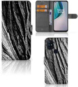 B2Ctelecom Wallet Book Case OnePlus Nord N10 Smartphone Hoesje Valentijn Cadeautje Man Boomschors