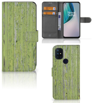 B2Ctelecom Wallet Book Case OnePlus Nord N10 Telefoon Hoesje Green Wood