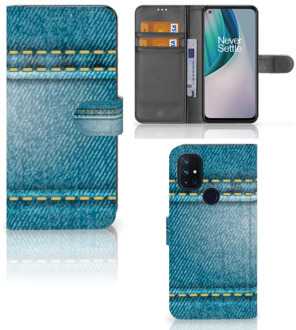 B2Ctelecom Wallet Book Case OnePlus Nord N10 Telefoon Hoesje Jeans