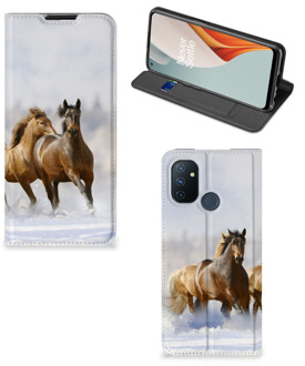 B2Ctelecom Wallet Book Case OnePlus Nord N100 Smart Cover Hoesje Paarden