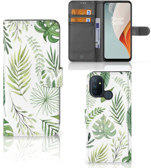 B2Ctelecom Wallet Book Case OnePlus Nord N100 Smartphone Hoesje Leaves