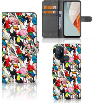 B2Ctelecom Wallet Book Case OnePlus Nord N100 Telefoon Hoesje Birds