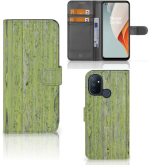 B2Ctelecom Wallet Book Case OnePlus Nord N100 Telefoon Hoesje Green Wood