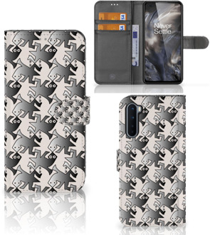 B2Ctelecom Wallet Book Case OnePlus Nord Smartphone Hoesje Salamander Grey