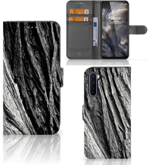 B2Ctelecom Wallet Book Case OnePlus Nord Smartphone Hoesje Valentijn Cadeautje Man Boomschors